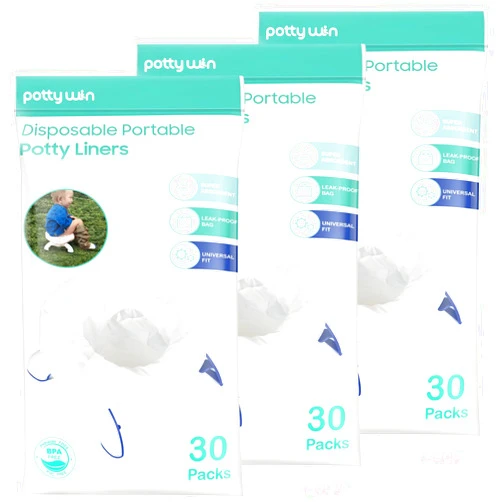 Minne Baby Potty Win [90 Counts] Disposable Potty Liners Compatible with OXO Tot 2-in-1 Go Potty, Potty Refill Bags for Toddler Travel, Universal Potty Bags Fit Most Potty Chairs