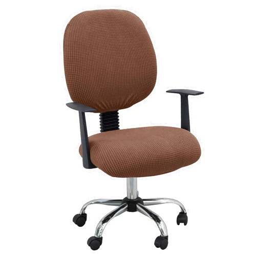 BIETYONE Office Chair Cover Thickened Jacquard Stretchable Computer Office Chair Covers,Retractable Office Gaming Chair Cover Protective,Dustproof Pet Scratch Resistant Office Desk Chair Cover,Camel