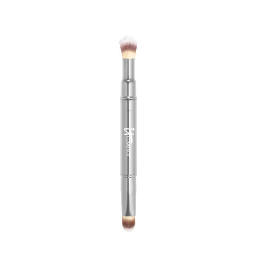 IT Cosmetics Heavenly Luxe Dual Airbrush Concealer Brush #2 - Dual-Ended, 2-in-1 Brush for Liquid & Cream Concealer - Buff Away Imperfections - With Award-Winning Heavenly Luxe Hair Silver