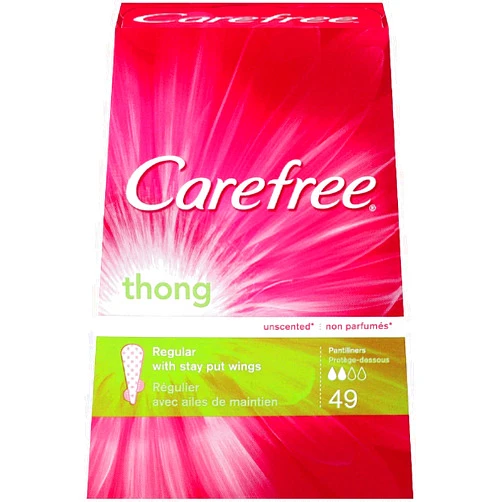 CAREFREE Thong Pantiliners, Regular Unscented 49 ea (Pack of 2)