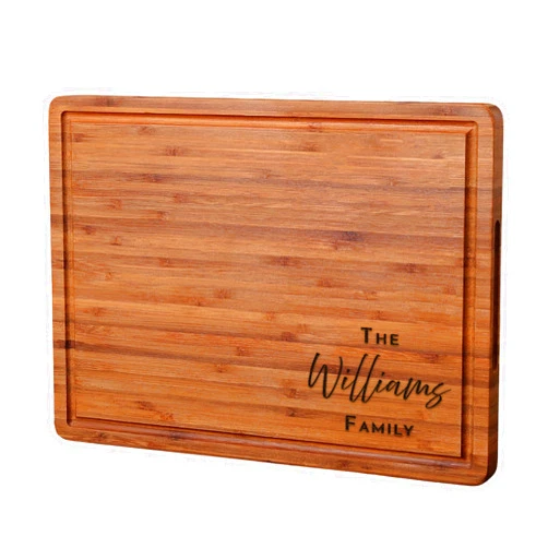 Artelica Personalized Bamboo Cutting Board Gift | Personalized Charcuterie Board with Reversible Juice Groove | Durable, Eco-Friendly & Thick Board for Food Prep, Serving & Display (Light) (Dark Cutting Board)