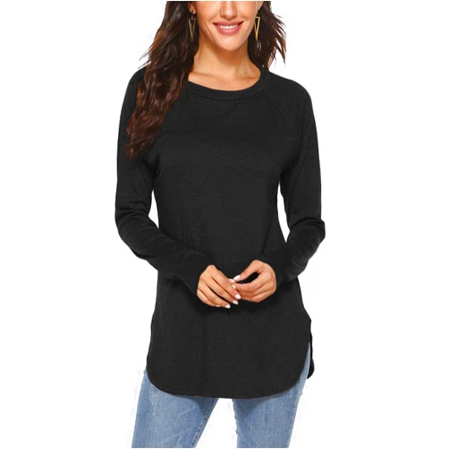 Newchoice Women's Casual Batwing Long Sleeve T Shirt Round Neck Basic Loose Tunic Tops