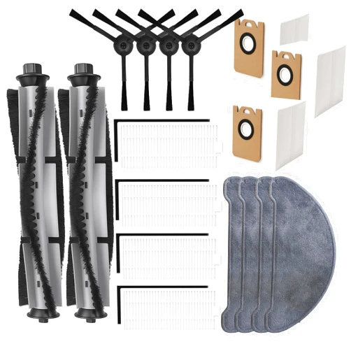 HUIZHEN Replacement Parts Kit for HONITURE Q6 Pro, for Laresar L6 Pro, for AIRROBO T10+, for Neabot N2 Robot Vacuum Accessories,2 Main Brush, 4 Side Brush, 4 Hepa Filter, 4 Mop Pad,3 Dust Bag