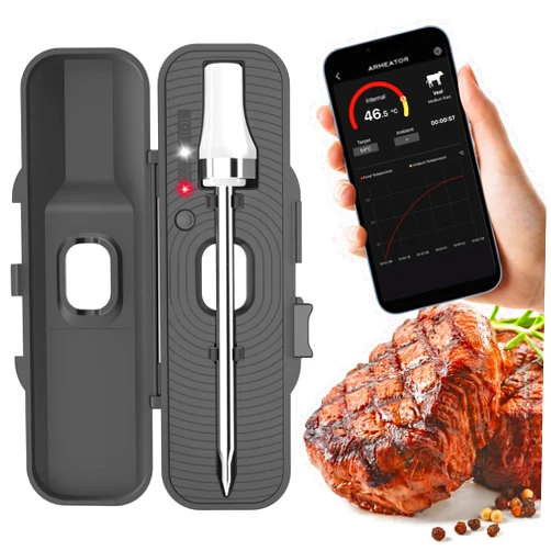 ARMEATOR Wireless Meat Thermometer Digital for Grilling and Cooking, IPX6 Ultra-Fast Instant Read Food thermometers, Bluetooth & App-Enabled, Food Probe Thermometer for Steak, Chicken, Turkey, BBQ