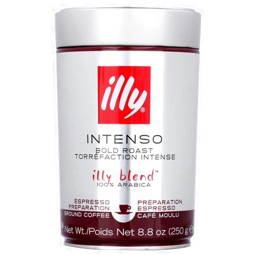 illy Ground Espresso Intenso Bold (Dark) Roast Coffee, 8.8 Oz (Pack of 4)