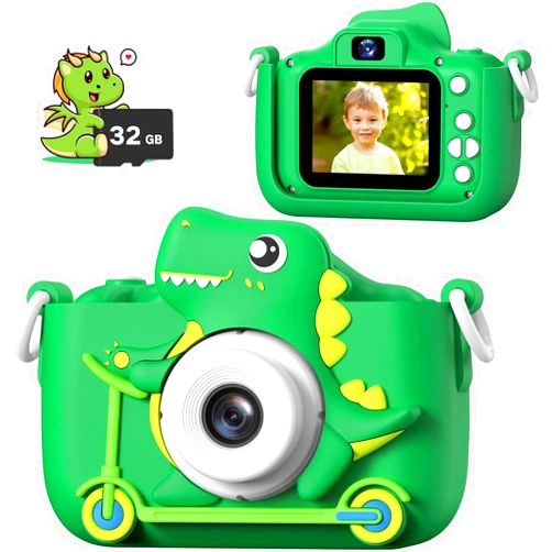 Mgaolo Kids Camera Toys for 3-12 Years Old Boys Girls Children,Portable Child Digital Video Camera with Silicone Cover, Christmas Birthday Gifts for Toddler Age 3 4 5 6 7 8 9 (Green)