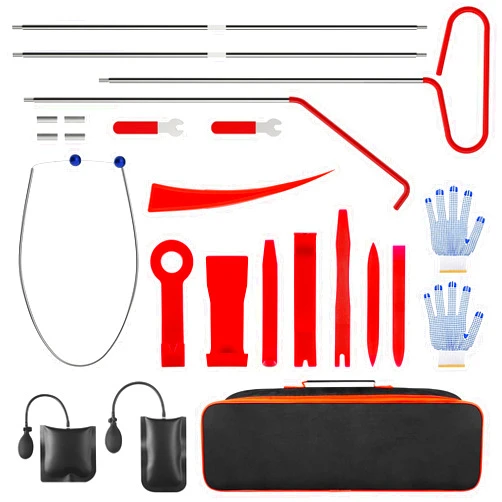 Generic Auto Repair Tool Kit Portable Auto Tool Set 23-Piece, 68-Inch Puller Hooks J-Hooks (Carrying Case for Cars and Trucks Included) Glove