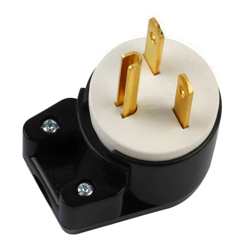 Acbroad [2-PACK]USA 3-Prong Male AC Plug, Right Angle UL Nema 6-15P 3 Pole DIY Rewirable Plug, 15A 250V USA 3Pin AC Connector, 12 Direction Rotatable Plug