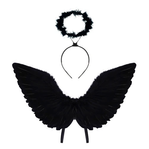 Doxrmuru Angel Costume Wings and Halo Angel Feather Wings for Kids Girls Halloween Cosplay