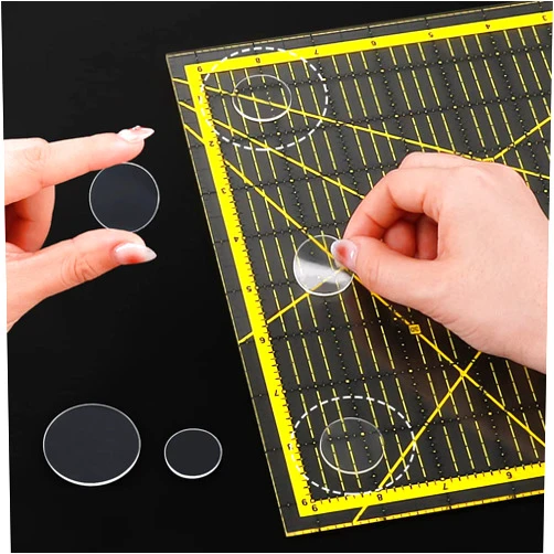 Greellab Ruler Grips, 34 PCS Transparent Quilting Rulers, Non-Slip Silicone Ruler Rings, Quilt Template Grips with Strong Adhesive (Clear, 34PCS)