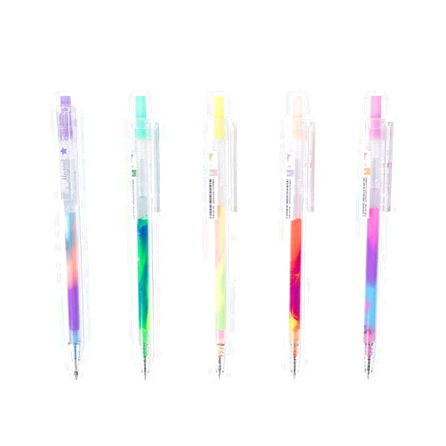 Mnixy Youkai Rainbow Color Gel Ink Rollerball Pen Retractable（5 pack）