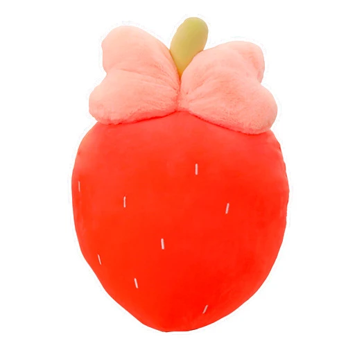 AUCOOMA 9.5” Strawberry Plush Pillow Stuffed Fruit Kids Cushion, Girls Cozy Soft Toys, Home Decor, Easter Gift Hugging Plushies Red