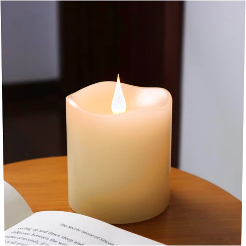 TECHLONG Flameless Candles Battery Operated with Timer, 3D Moving Flame Flickering, Last 600+ Hours Battery Candles, 3