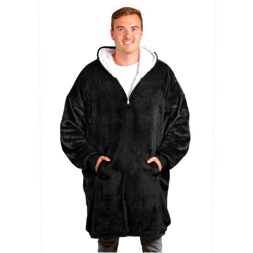 trekki Oversized Hoodie Blanket Sweatshirt, Wearable Blanket Hoodie Men Women with Zip, Comfy Fleece Hooded Blanket Adult
