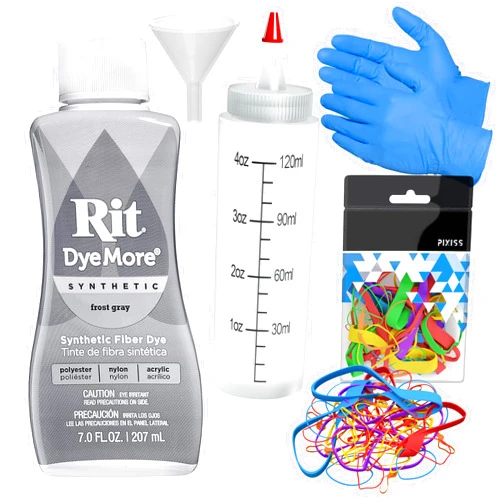 GRAS Art Bundles Synthetic Rit Dye More Liquid Fabric Dye - Ultimate Synthetic Rit Dye Accessories Kit - Wide Selection of Colors - 7 Ounces - Frost Gray