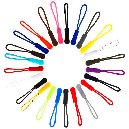 WILLBOND 50 Pieces Zipper Pulls, 25 Colors Zipper Tags Strong Nylon Cord, Zipper Pull Replacement for Backpacks, Jackets, Luggage, Purses, Handbags, Sweatshirt