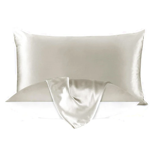 LILYSILK 19mm Silk Mulberry Pillowcase for Hair with Cotton Underside King 20x36 Inch Silvergray 1pc