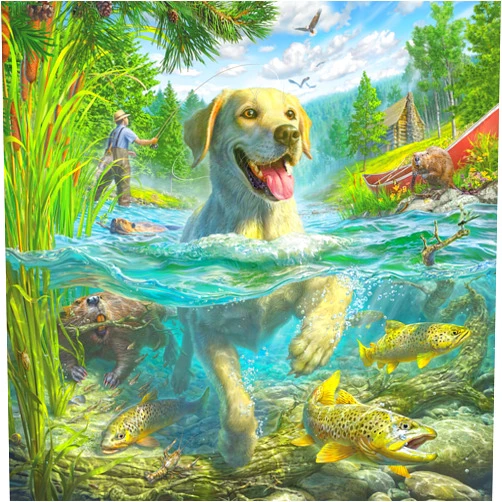 Ceaco - Mark Fredrickson - Lets Fish - 550 Piece Jigsaw Puzzle