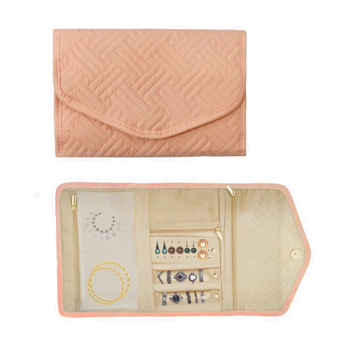 Ananlu Travel Hanging Jewelry Organizer Case Foldable Jewelry Roll with Hanger for Journey-Rings, Necklaces, Hanging Mini Jewelry Bag for Necklace