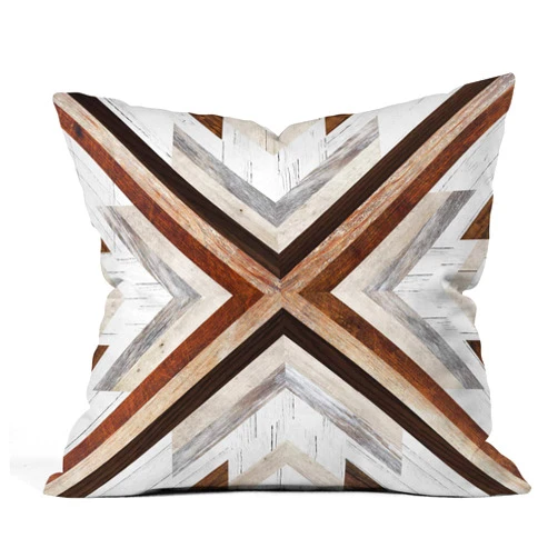 Deny Designs Iveta Abolina Geo Wood 1 Indoor Throw Pillow, 16