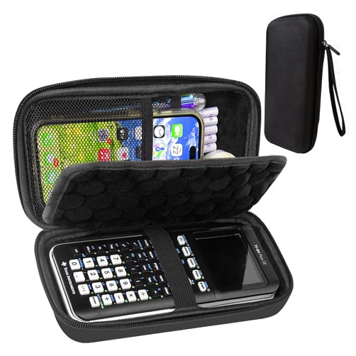 Teyomi Hard Case Compatible with Texas Instruments TI-84 Plus CE/TI-84 Plus/TI-Nspire CX II CAS/TI-Nspire CX II/TI-83 Plus/Casio fx-9750GII Graphing Calculator, Storage Box with Bubble Protection-Black