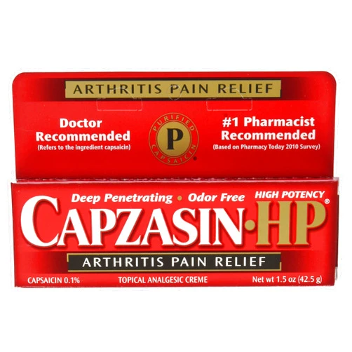 Capzasin Quick Relief Gel 1.5 oz. No-Mess Sponge Applicator, Capsaicin 0.25% + Menthol 10%