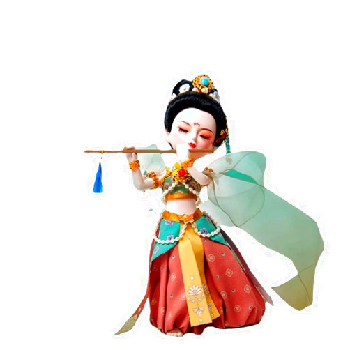 LEVINE Beijing Opera Handicraft Ornaments,Beijing Opera Handicraft Ornaments, 22cm Chinese Western Regions Flying Fairy Decoration Beijing Silk Man Souvenir