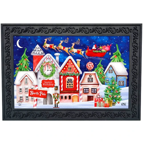 Briarwood Lane North Pole Magic Christmas Doormat Santa Sleigh Reindeer 30
