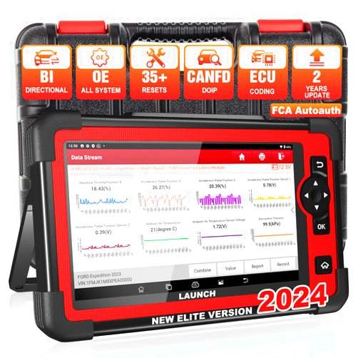 LAUNCH X431 CRP919E Elite OBD2 Scanner 2024 New Bidirectional Tool with CANFD DOIP, Active Test, 35+ Service, ECU Coding, All System Diagnosis, FCA Autoauth, TPMS &BST360, 2-Year Update