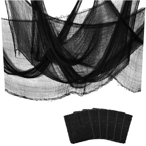 Adoric Halloween Creepy Cloth - 6Pcs 30×72 inch Halloween Black Spooky Scary Creepy Gauze Cloth Decor Creepy Cloth Halloween Decorations for Party Haunted House Indoor Outdoor