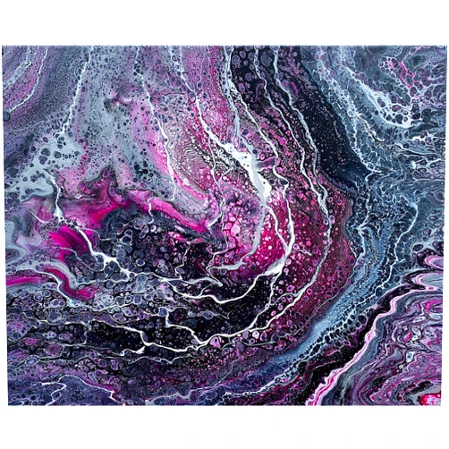 ByHandMade Rose Quartz Geode Acrylic Pour Painting