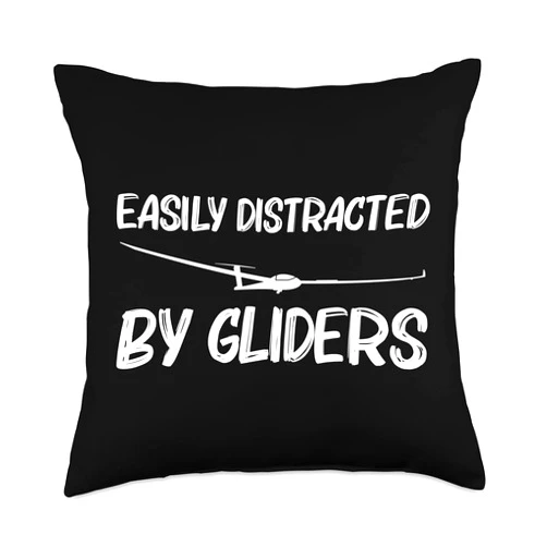 Best Gliding Gift Soaring Aerial Flight Hang Pilot Cool Glider Art for Men Women Skydiving Air Gliding Aircraft Throw Pillow, 18x18, Multicolor