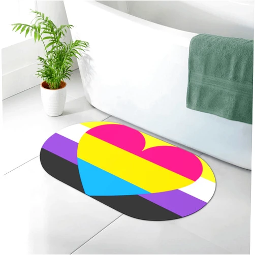 SEAEAGLE Nonbinary Pan Combo by Pride-Flags Diatomaceous Earth Bath Mat Diatomite Stone Fast Water Drying Diatom Mud Foot Pad