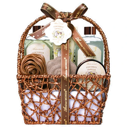 ArioseMonde Spa Gift Baskets for Women - Coconut Vanilla Bath Gift Set for Women, Luxury Relaxing Spa Kit with Bath Bombs, Body Lotion and Body Scrub, Birthday Gifts for Women, Christmas Spa Gifts for Women