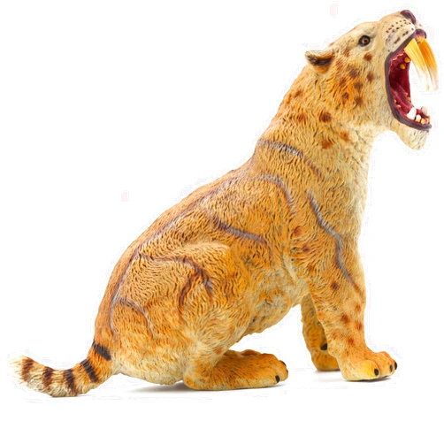 Gemini&Genius Smilodon Action Figure Toy, Saber-Toothed Tiger Wild Animal Model Toy, Beautiful and Accurate Sculptures of Tiger Animal Figure, Gift, Collection, Display & Play for Kids Collectors