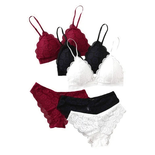 MakeMeChic Women's Sexy Lingerie Set Lace Matching Bra and Panty Set
