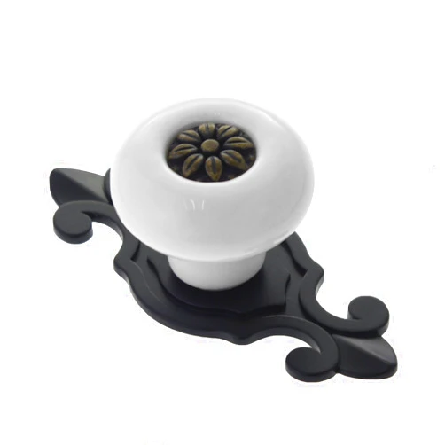 USonline911 YUYIKES 12Pcs Vintage Ceramic Cabinet Knobs Handles Pulls for Drawer Closet Dresser Cupboard Wardrobe Furniture Door Kitchen (White)