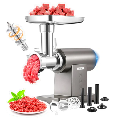 Flyseago Meat Grinder Electric 3200W Heavy Duty Meat Mincer Chopper Machine Touch Control Multifunctional with Cutting Blade 3 Grinding Plates 3 Sausage Stuffers Kubbe Kit for Household&Commercial