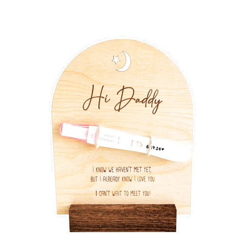 Blinking Stars Pregnancy Announcement For Dad- Hi Daddy Pregnancy Test Keepsake Wooden Sign- Baby Surprise Announcement Ideas, Pregnancy Reveal To Husband, Daddy To Be Gifts