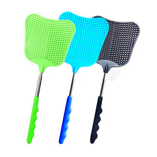 Trism 3-Piece Fly Swatter Set - Extendable Stainless Steel Handle, Flexible and Durable for Home, Garden, Classroom, and Office