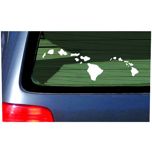 Stickermatic Hawaiian Island Chain Vinyl Sticker - White