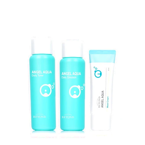 ECO BEYOND Angel Aqua Moisture Skincare Set (Skincare Set, 11.2fl oz , 3-Piece Set) - Vegan Formula Korean Skin Care for Dry & Rough Skin , Hyaluronic Acid, Cica, Pantenol