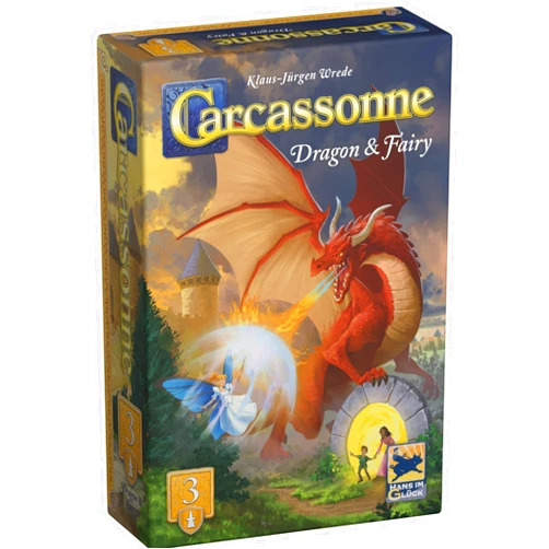 Hans im Glück Hans Im Gluck Carcassonne Dragon & Fairy Board Game Expansion - Add Magical Creatures, Portals & Strategy, Family Fun for Kids & Adults, Ages 8+, 2-5 Players, 45 Minute Playtime