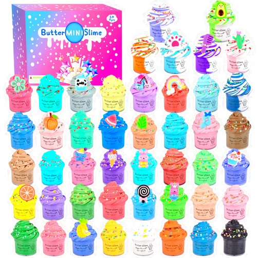 LUBIANZOU 46 Pack Butter Slimes Kit Toys, Butter Slime Party Favors for Girls Boys, Slime Toys for Kids Birthday Easter Gifts Christmas Stocking Fillers