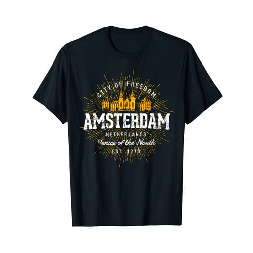 Amsterdam Souvenirs by Treaja Netherlands Vacation Souvenir Amsterdam T-Shirt