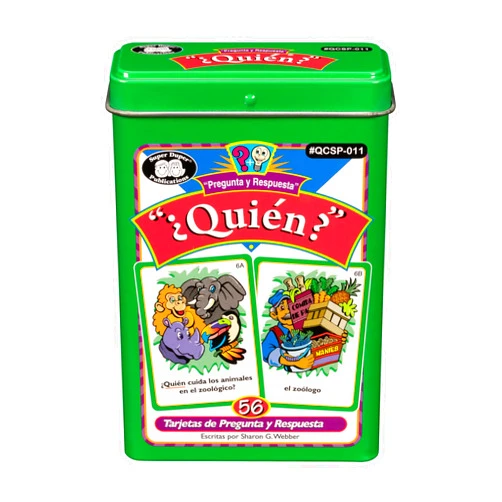 Super Duper Publications | Tarjetas de Pregunta (¿Quién?) | Spanish WH Questions Flashcards | Educational Learning Resource for Children