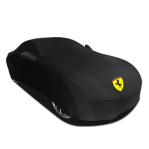 DUEASUG Elastic Cotton Car Full Cover for Ferrari 812 Superfast (Coupe) Satin Breathable Scratch-Resistant Super Soft All Weather Exterior Accessories, Black Style