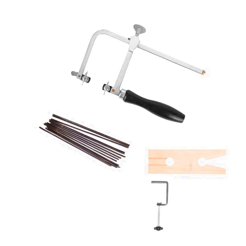 YIEPET 3 in 1 Jewelry Making Kit Jeweler's Saw Frame Adjustable with 144 Blades, Bench Pin Clamp Set V-Slot Workbench Wooden Jewelry Clamp Tool