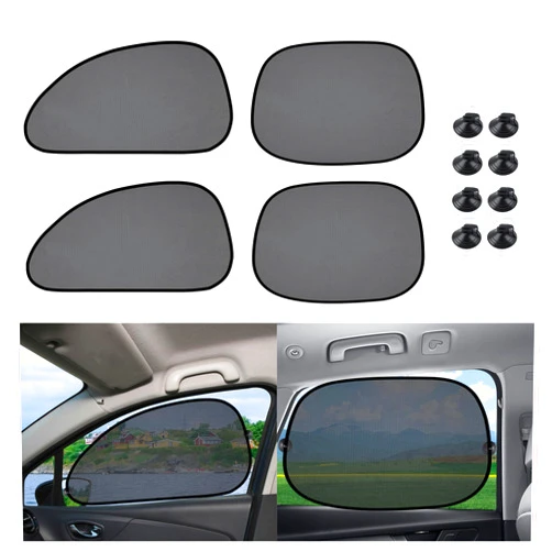 Stacool 4PCS Foldable Car Sun Shade for Side Window,[Summer Car Essentials] Car Window Shade for Sunburn Protection & Cooling,Universal Car Accessories Interior Automotive Window Sunshades
