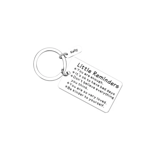 JoycuFF Personalized Name Keychain Gifts for Women, Little Reminders Stainless Steel Keychain Women Gift Ideas